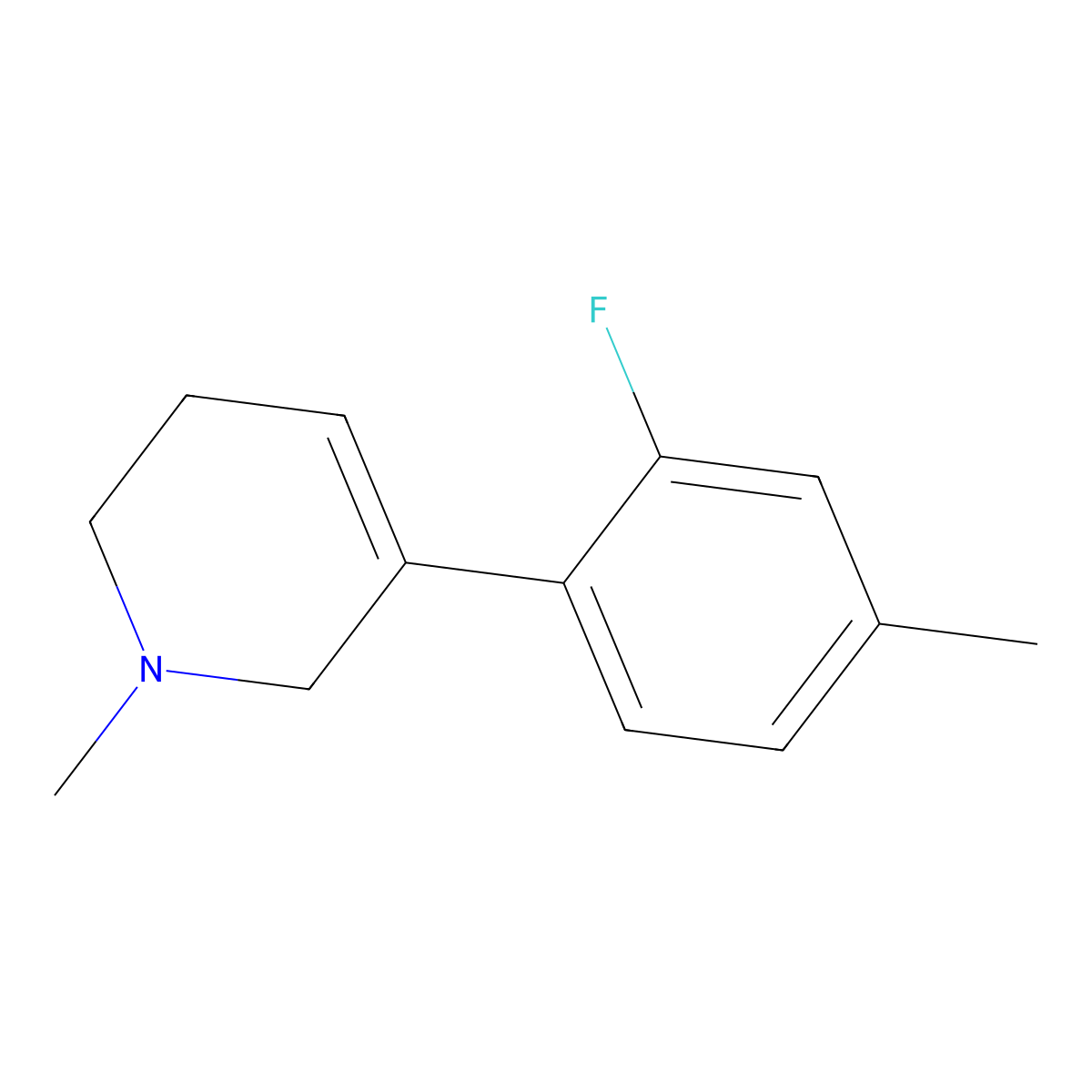 5-(2-Fluoro-4-methylphenyl)-1-methyl-1,2,3,6-tetrahydropyridine molecular structure, CAS 2168942-39-8