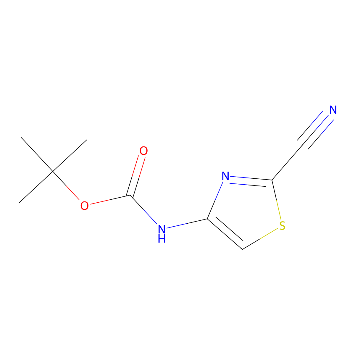 tert-Butyl (2-cyanothiazol-4-yl)carbamate molecular structure, CAS 2168942-82-1