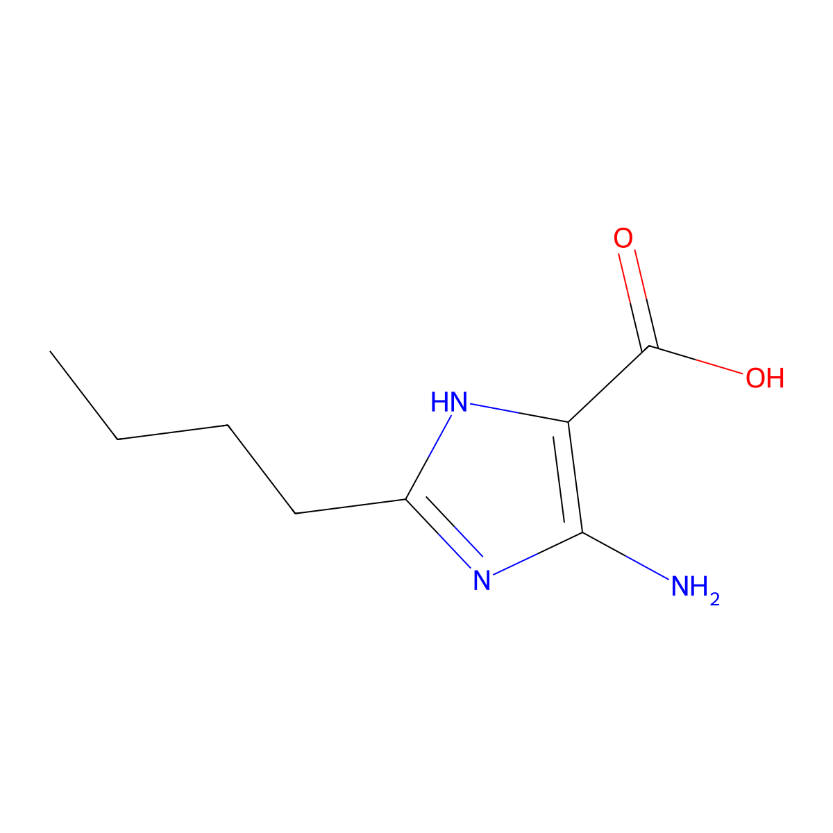 4-amino-2-butyl-1H-imidazole-5-carboxylic acid molecular structure, CAS 2168947-58-6