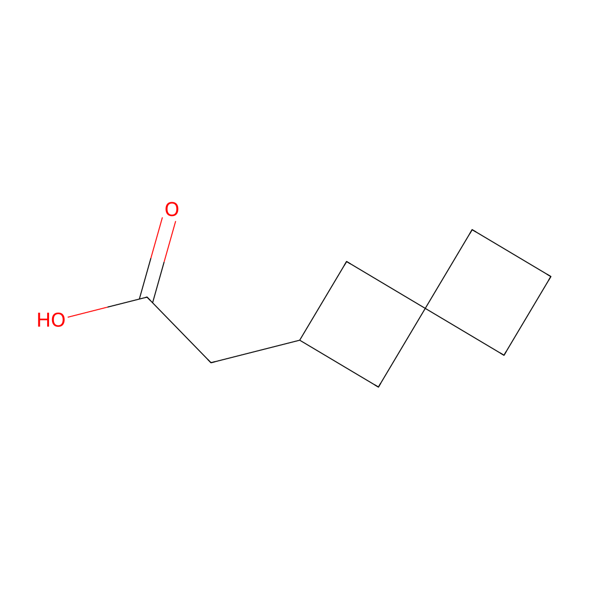 2-{Spiro[3.3]heptan-2-yl}acetic acid molecular structure, CAS 2168959-86-0