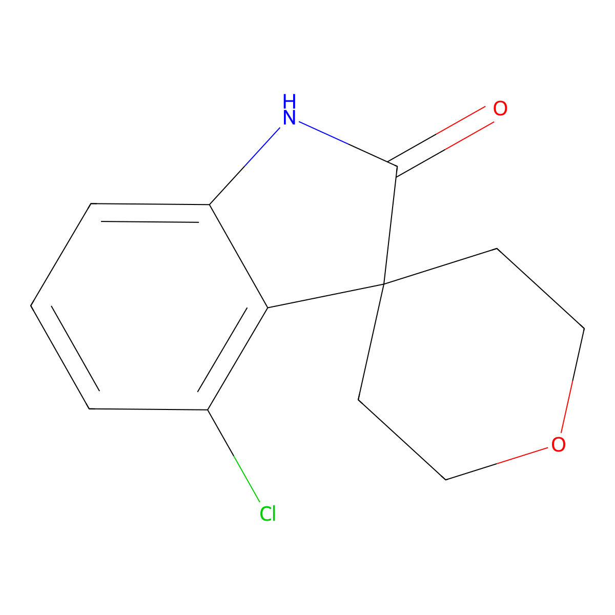 4-Chloro-1H-spiro[indole-3,4'-oxane]-2-one molecular structure, CAS 2168969-06-8