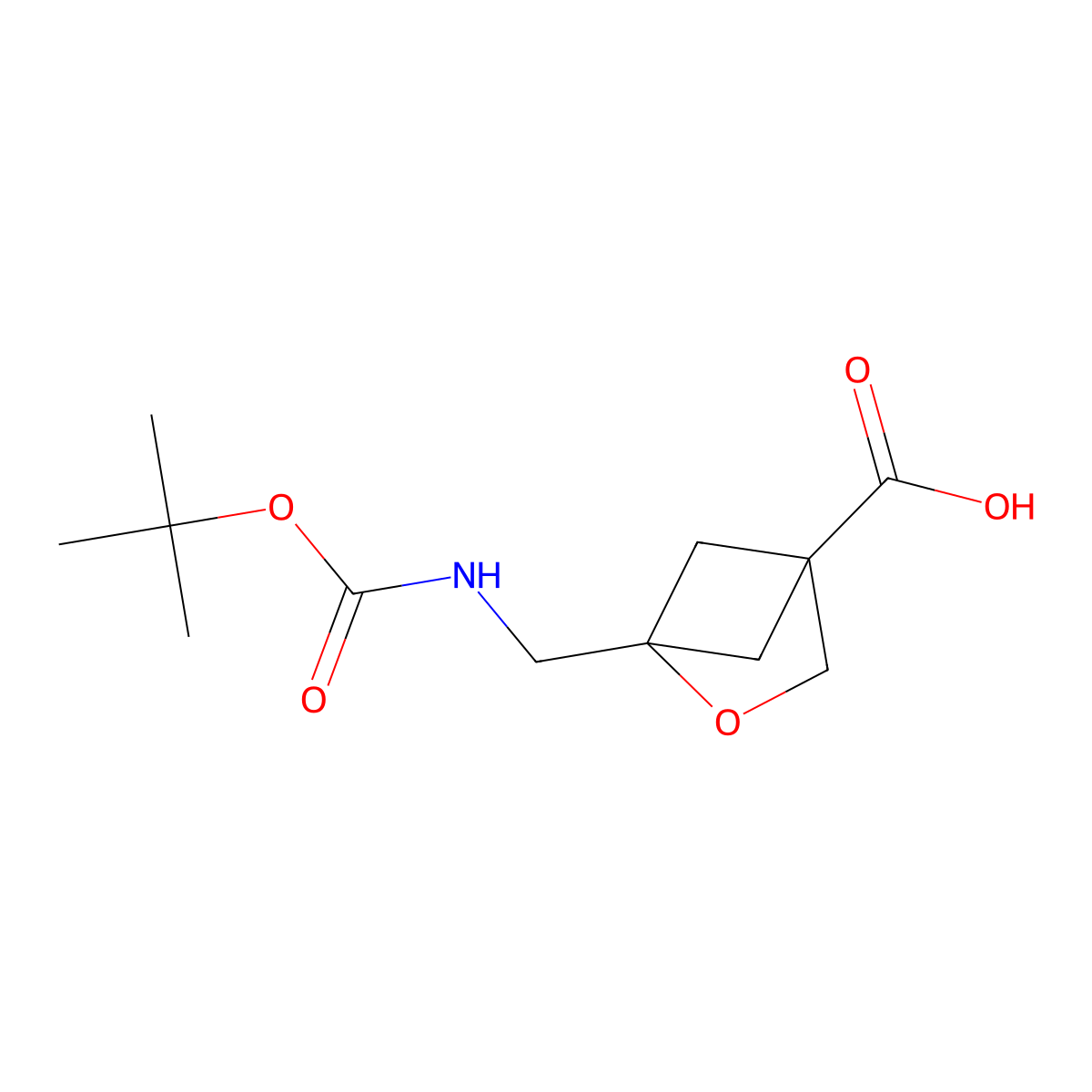 1-({[(Tert-butoxy)carbonyl]amino}methyl)-2-oxabicyclo[2.1.1]hexane-4-carboxylic acid molecular structure, CAS 2168970-99-6