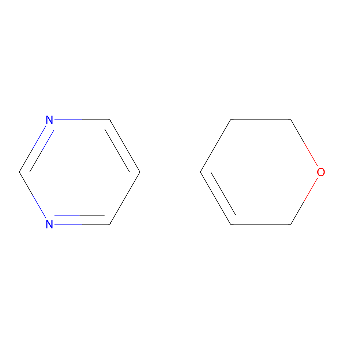 5-(3,6-dihydro-2H-pyran-4-yl)pyrimidine molecular structure, CAS 2168977-06-6