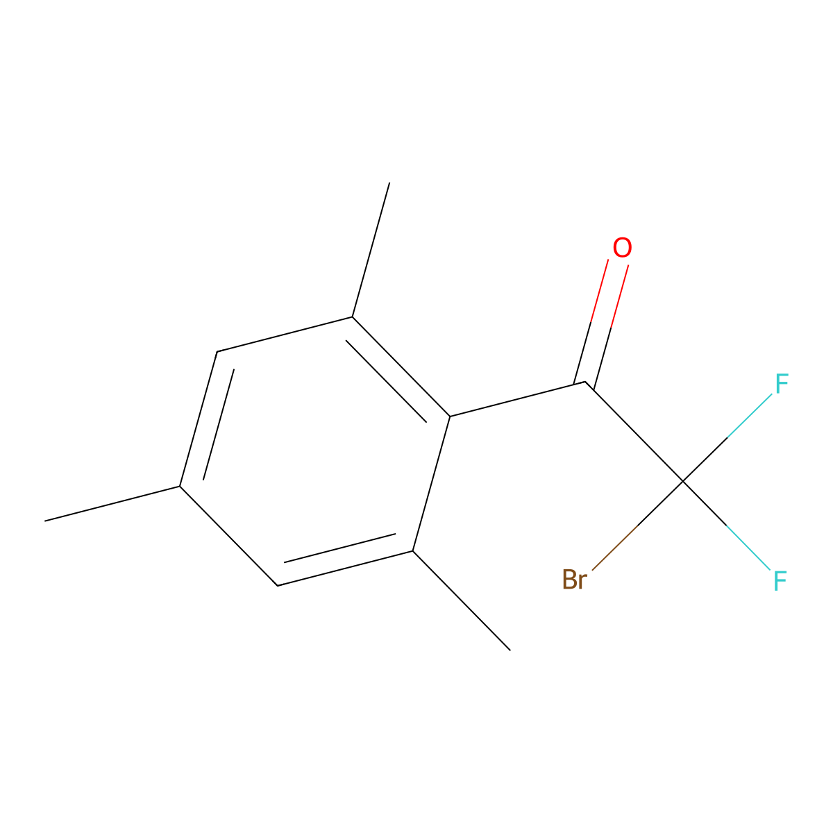2-Bromo-2,2-difluoro-1-(2,4,6-trimethylphenyl)ethanone molecular structure, CAS 2168981-46-0