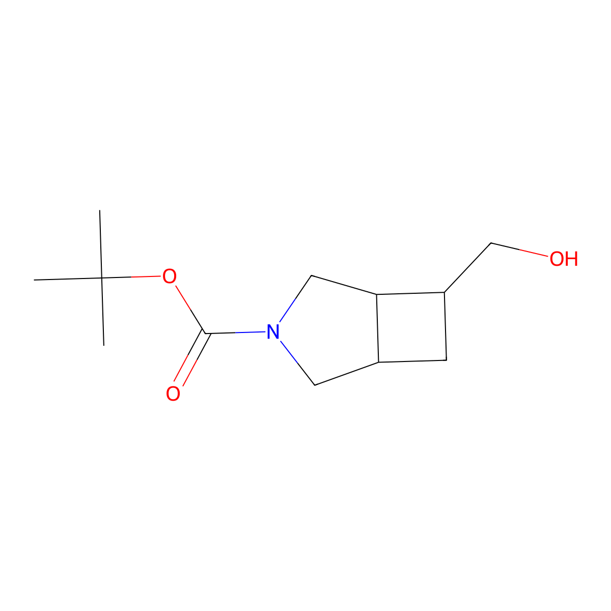 tert-Butyl 6-(hydroxymethyl)-3-azabicyclo[3.2.0]heptane-3-carboxylate molecular structure, CAS 2168983-14-8
