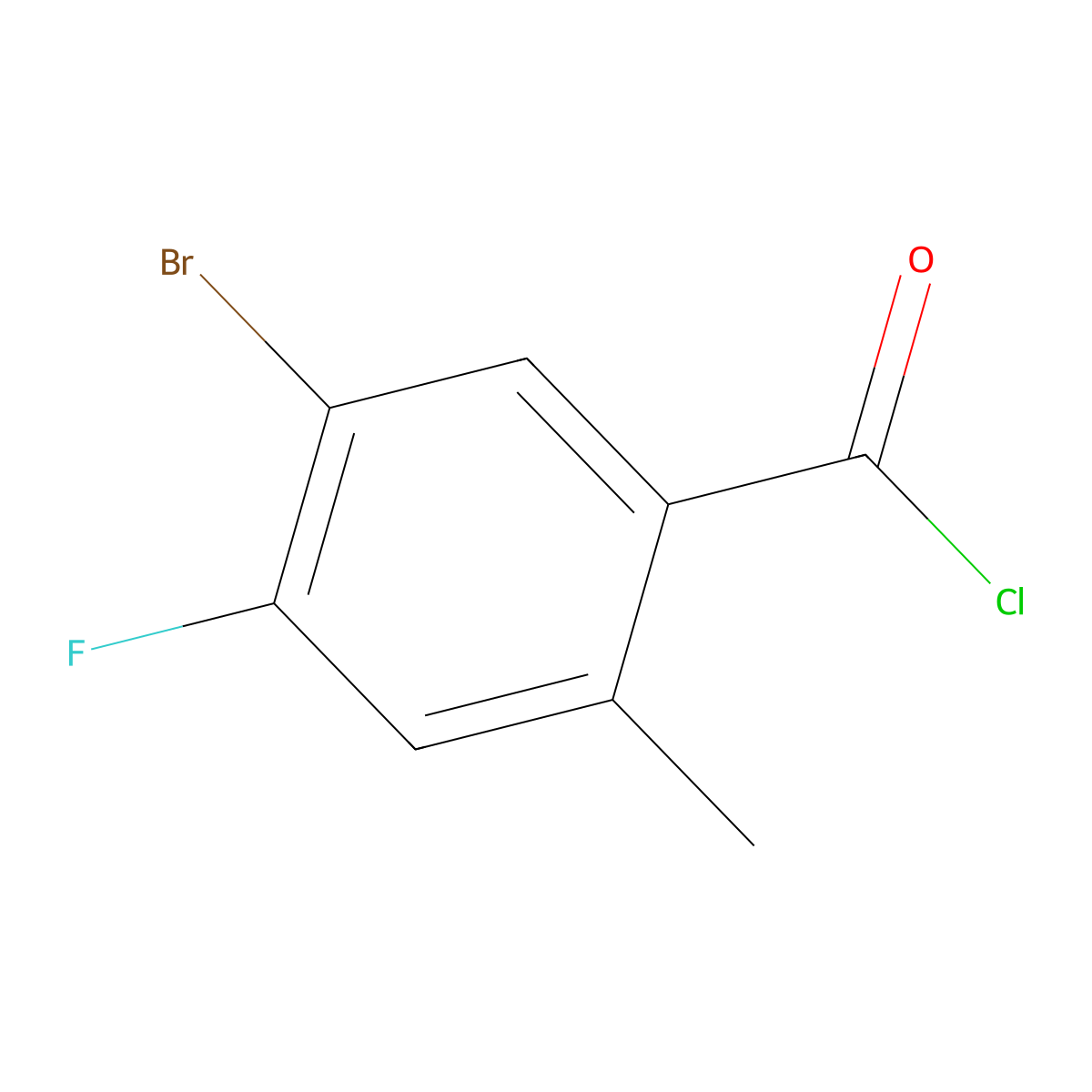 5-Bromo-4-fluoro-2-methylbenZoyl chloride molecular structure, CAS 2168983-54-6