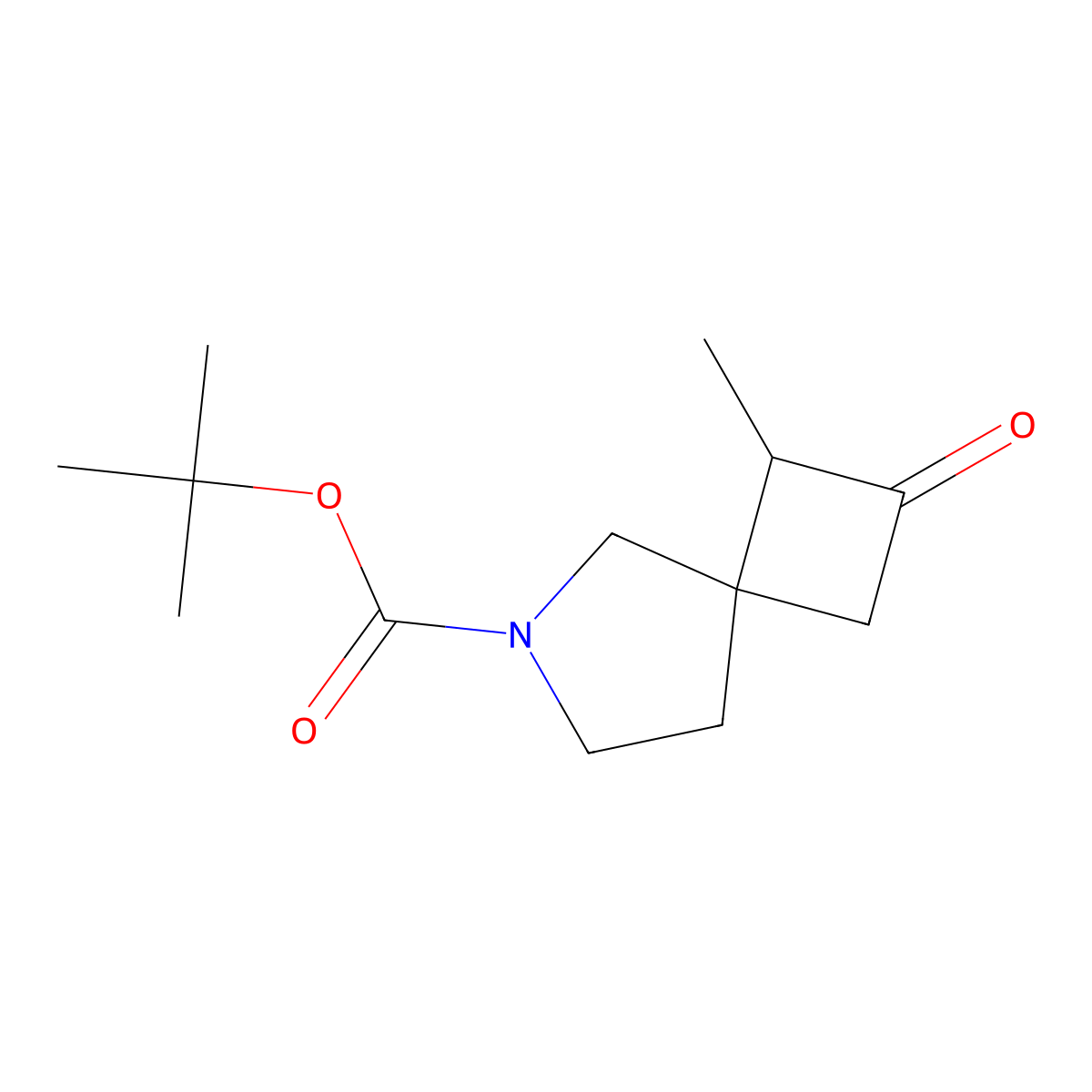 tert-Butyl 1-methyl-2-oxo-6-azaspiro[3.4]octane-6-carboxylate molecular structure, CAS 2168990-05-2