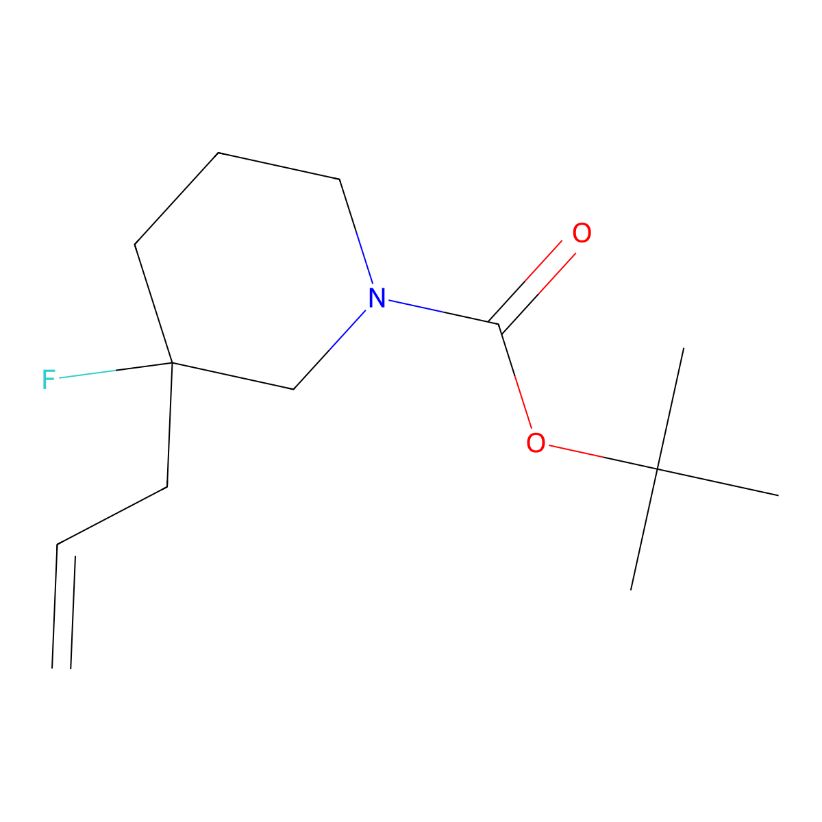 tert-Butyl 3-fluoro-3-(prop-2-en-1-yl)piperidine-1-carboxylate molecular structure, CAS 2168992-19-4