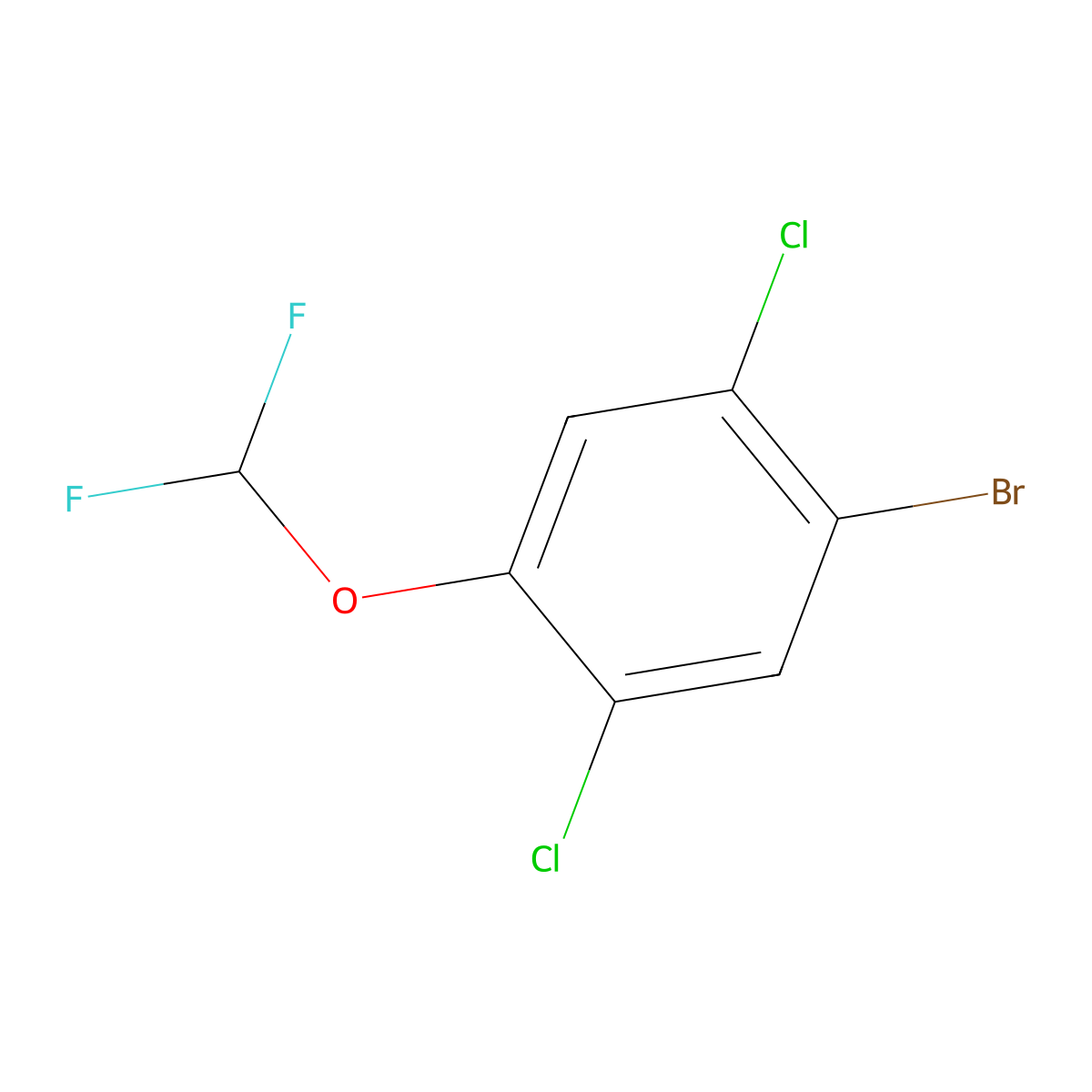 1-Bromo-2,5-dichloro-4-(difluoromethoxy)benzene molecular structure, CAS 2168997-29-1