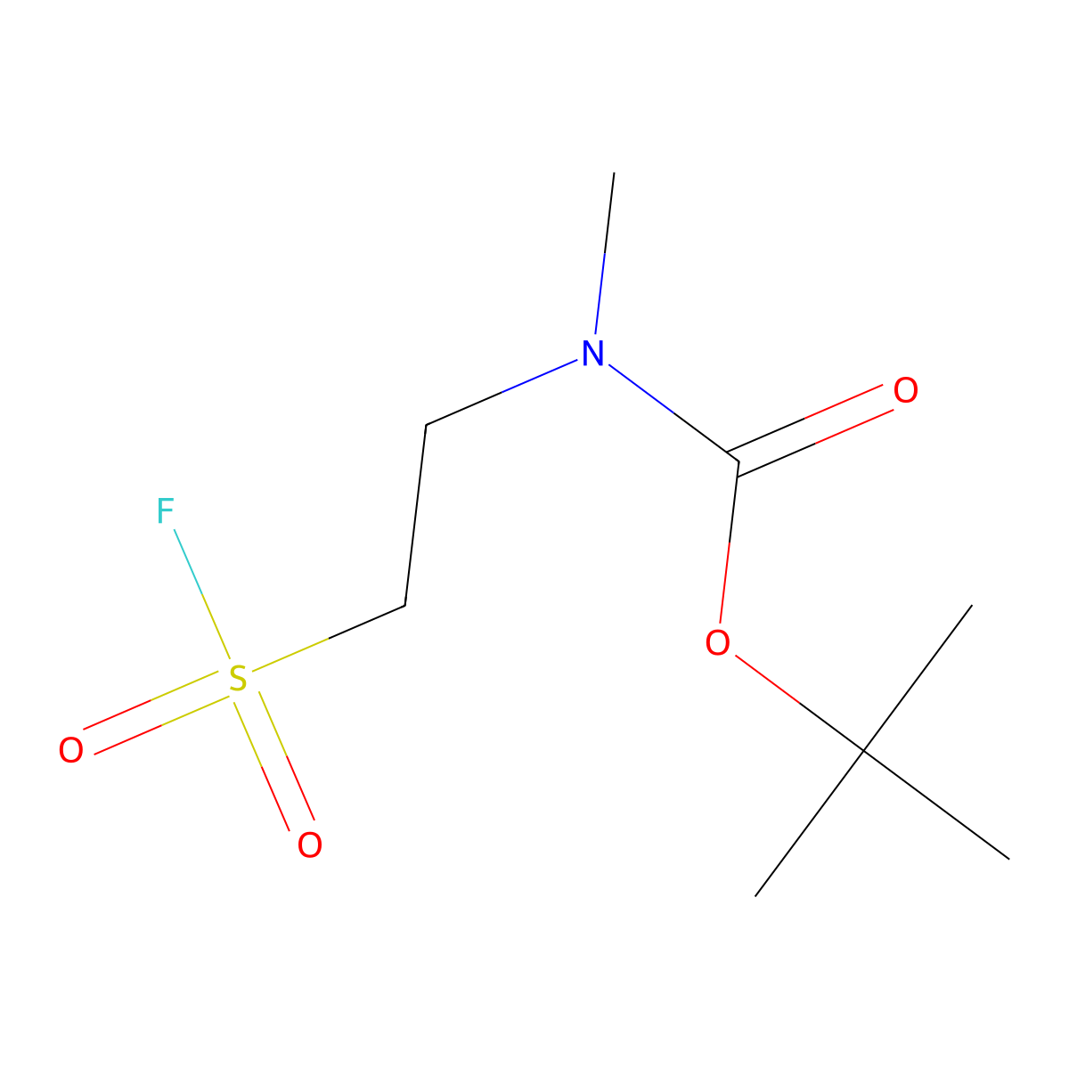 tert-butyl N-[2-(fluorosulfonyl)ethyl]-N-methylcarbamate molecular structure, CAS 2168998-45-4