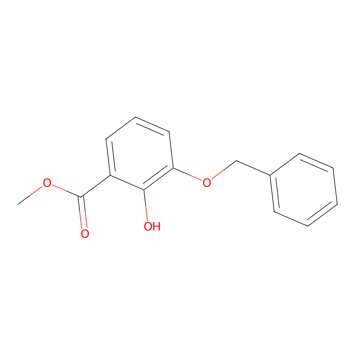 Methyl 3-(benzyloxy)-2-hydroxybenzoate molecular structure, CAS 2169-23-5