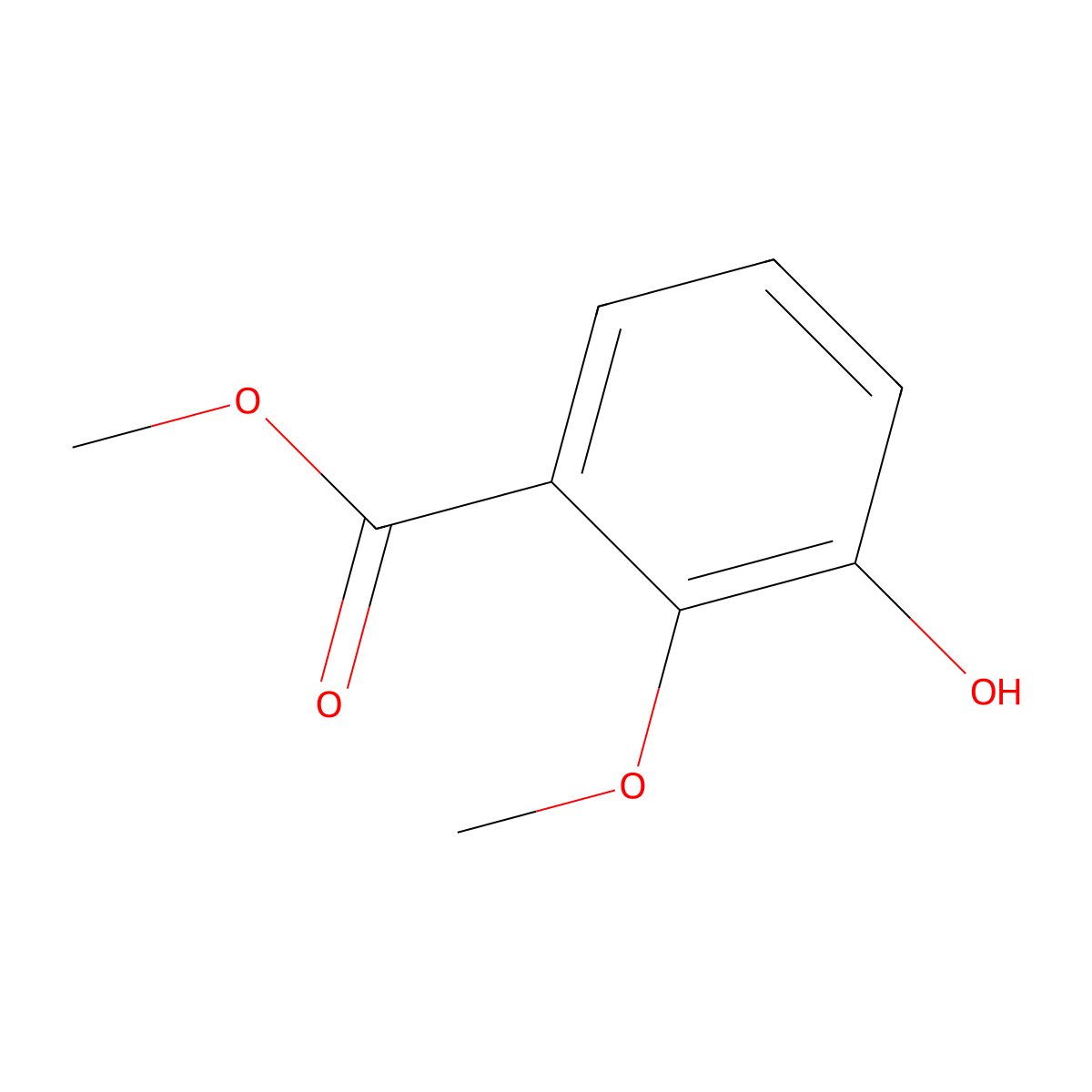 Methyl 3-hydroxy-2-methoxybenzoate molecular structure, CAS 2169-25-7
