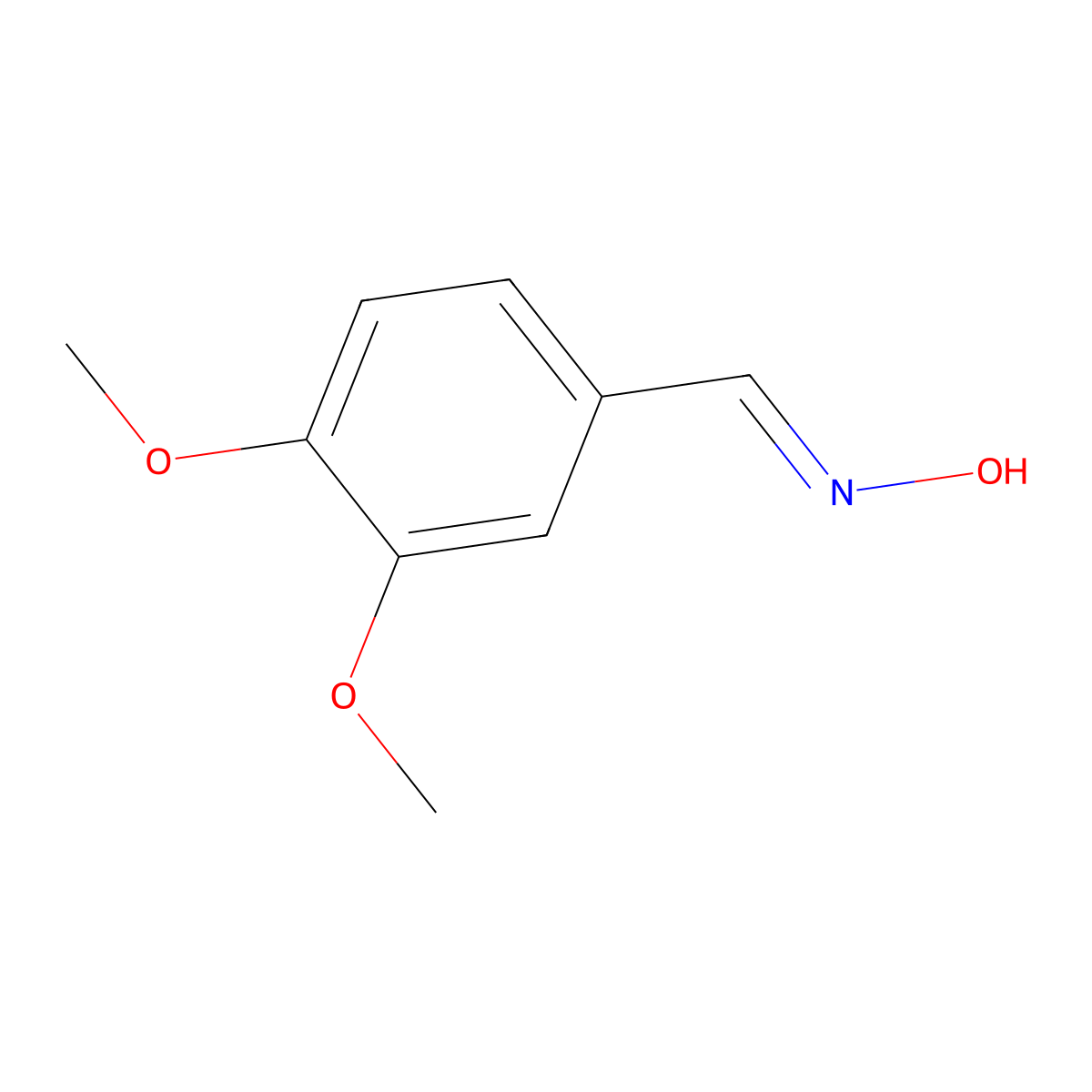 Veratraldoxime molecular structure, CAS 2169-98-4