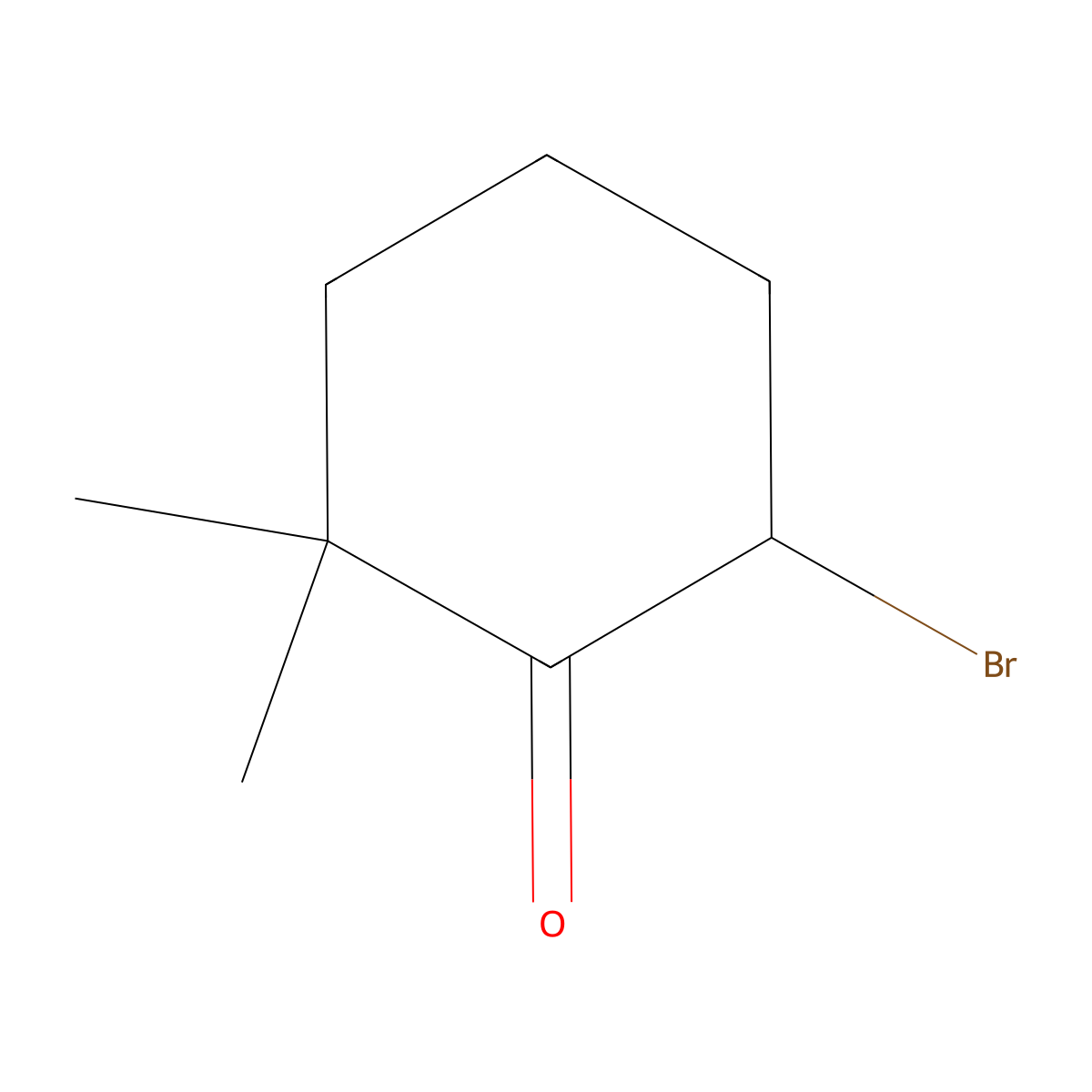 6-Bromo-2,2-dimethylcyclohexan-1-one molecular structure, CAS 21690-26-6