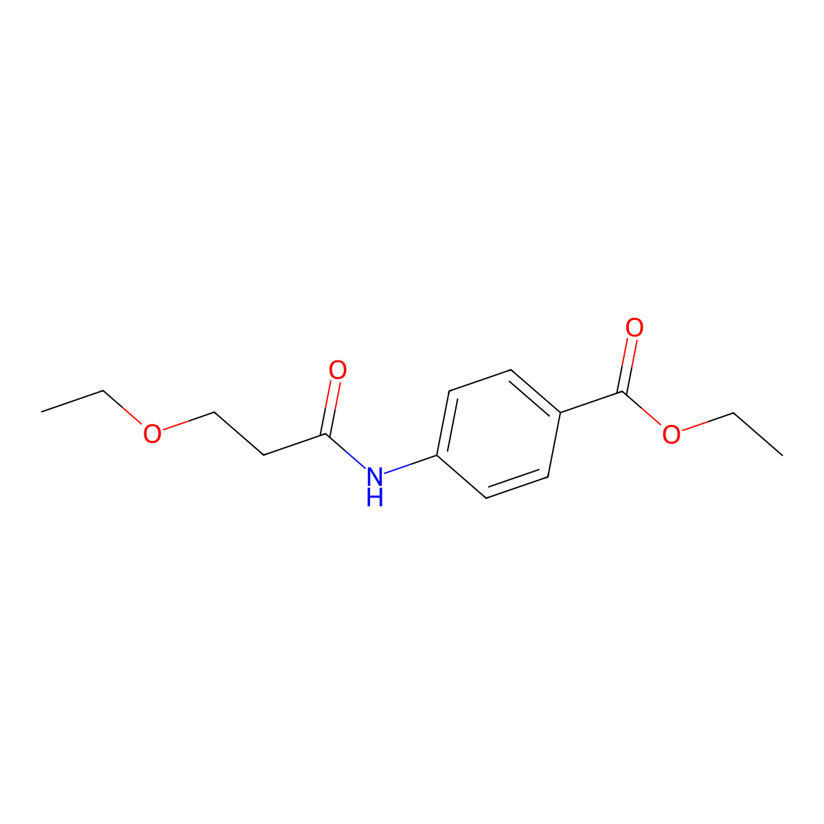 Ethyl 4-(3-ethoxypropanoylamino)benzoate molecular structure, CAS 21690-62-0
