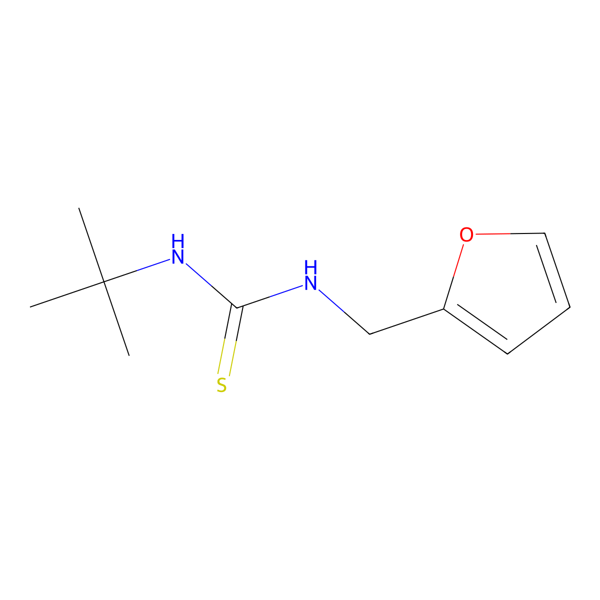 N-(tert-butyl)-N'-(2-furylmethyl)thiourea molecular structure, CAS 21690-83-5
