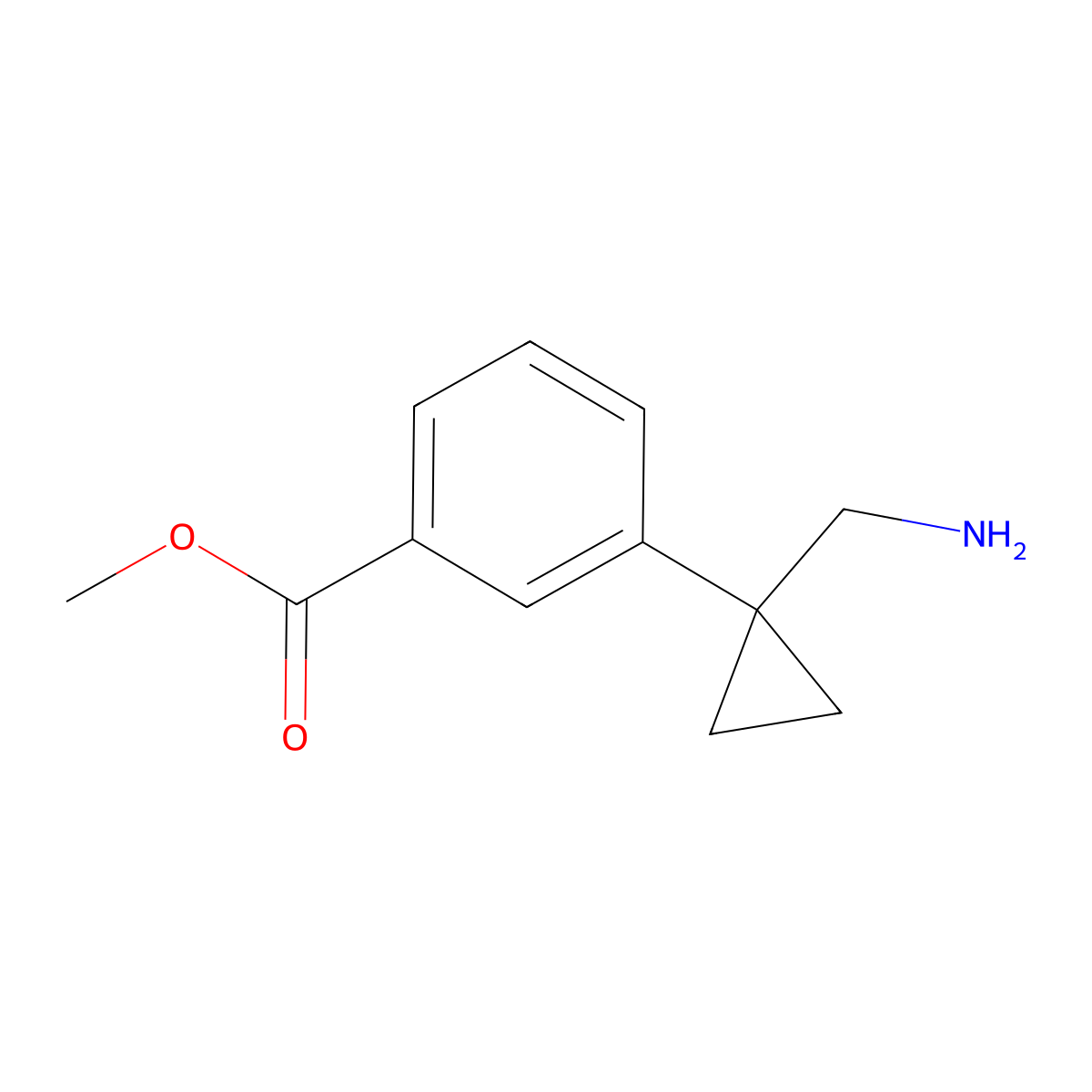 Methyl 3-[1-(aminomethyl)cyclopropyl]benzoate molecular structure, CAS 2169001-88-9