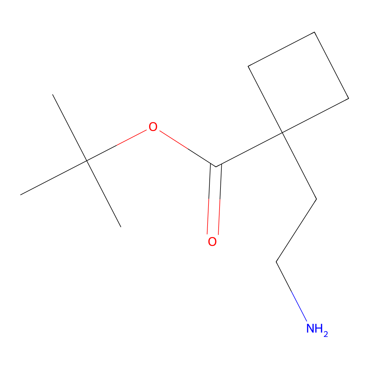 Tert-butyl 1-(2-aminoethyl)cyclobutane-1-carboxylate molecular structure, CAS 2169003-52-3