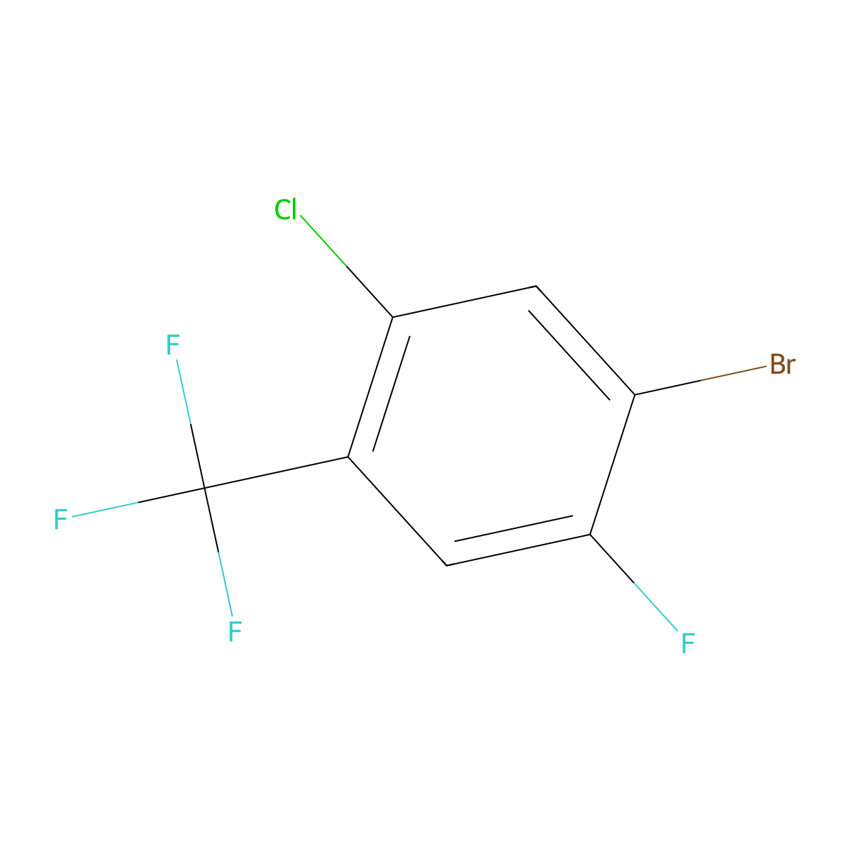 1-Bromo-5-chloro-2-fluoro-4-(trifluoromethyl)benzene molecular structure, CAS 2169005-64-3
