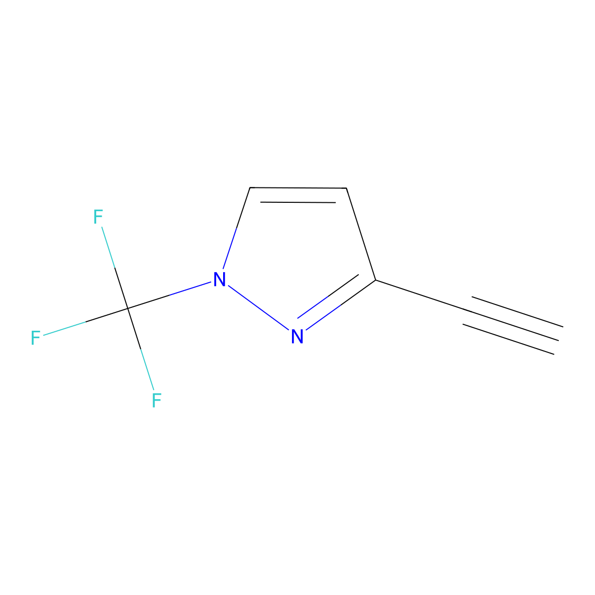 3-Ethynyl-1-(trifluoromethyl)-1H-pyrazole molecular structure, CAS 2169006-69-1