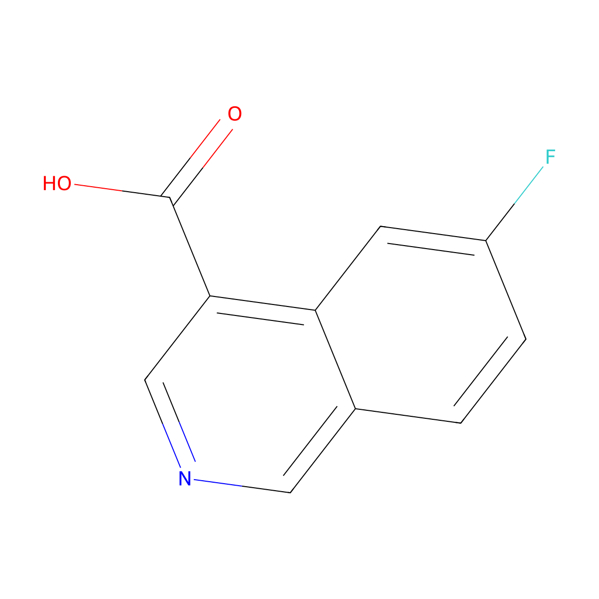 6-Fluoroisoquinoline-4-carboxylic acid molecular structure, CAS 2169007-97-8