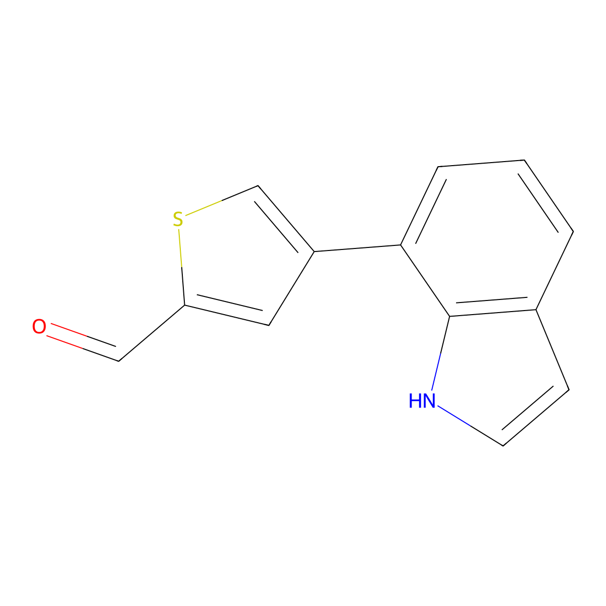 4-(1H-indol-7-yl)thiophene-2-carbaldehyde molecular structure, CAS 2169011-88-3
