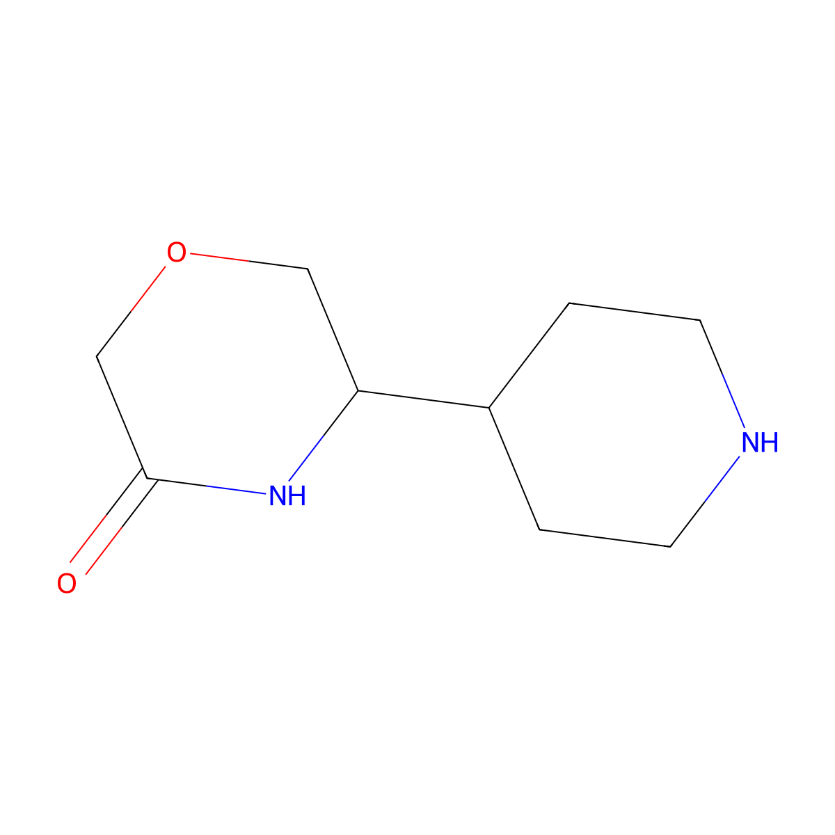 5-(Piperidin-4-yl)morpholin-3-one molecular structure, CAS 2169015-24-9