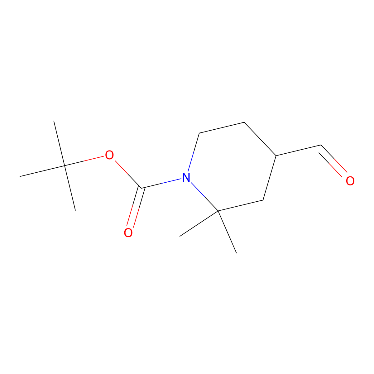 Tert-butyl 4-formyl-2,2-dimethylpiperidine-1-carboxylate molecular structure, CAS 2169020-28-2