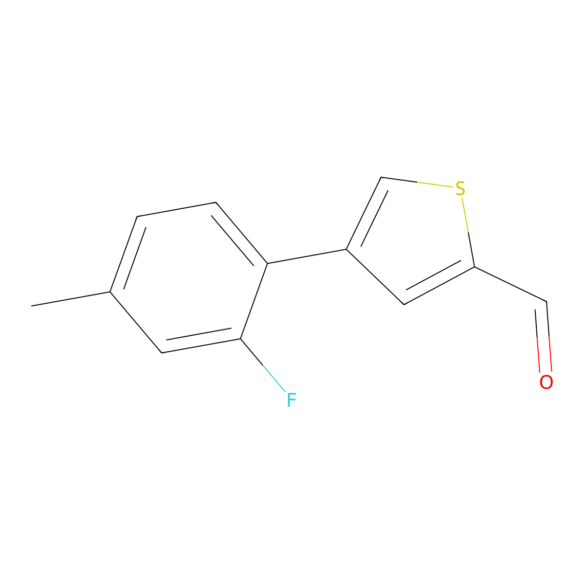 4-(2-Fluoro-4-methylphenyl)thiophene-2-carbaldehyde molecular structure, CAS 2169028-42-4