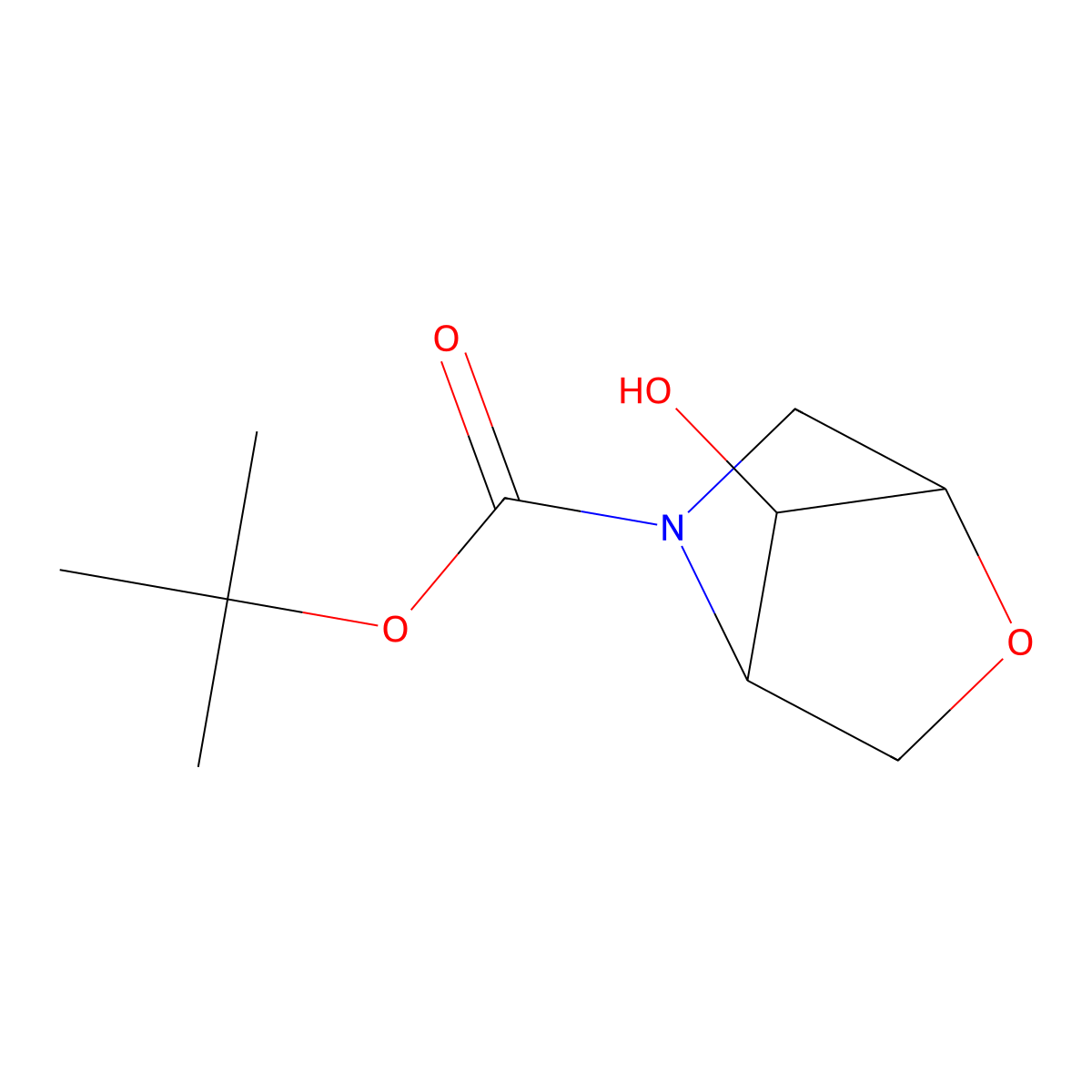 Tert-butyl 7-hydroxy-2-oxa-5-azabicyclo[2.2.1]heptane-5-carboxylate molecular structure, CAS 2169031-59-6