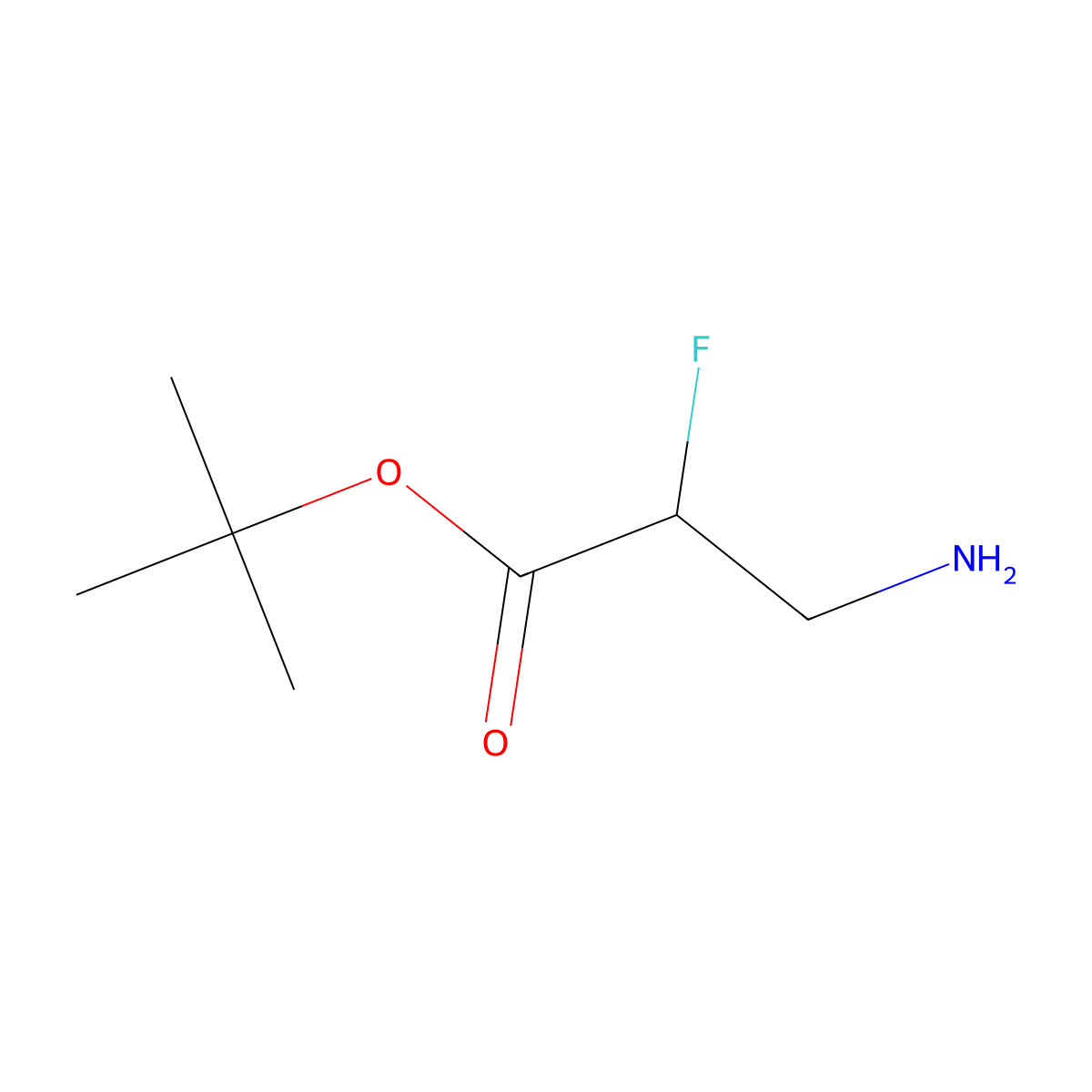 Tert-butyl 3-amino-2-fluoropropanoate molecular structure, CAS 2169031-95-0