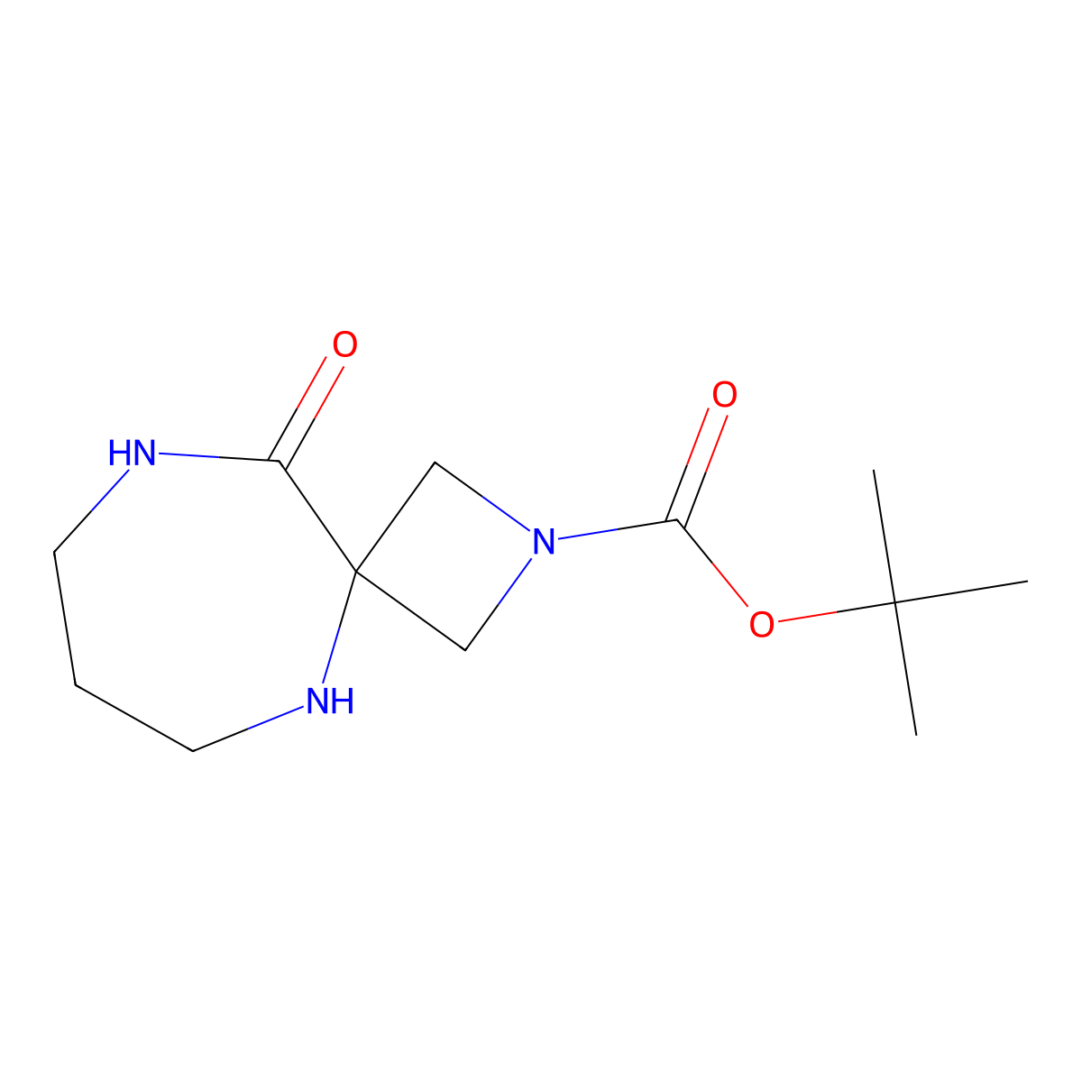 Tert-butyl 10-oxo-2,5,9-triazaspiro[3.6]decane-2-carboxylate molecular structure, CAS 2169037-12-9