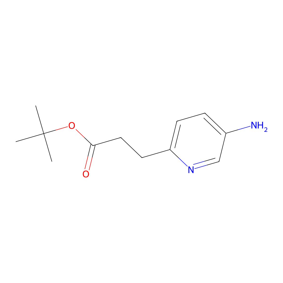 Tert-butyl 3-(5-aminopyridin-2-yl)propanoate molecular structure, CAS 2169037-16-3