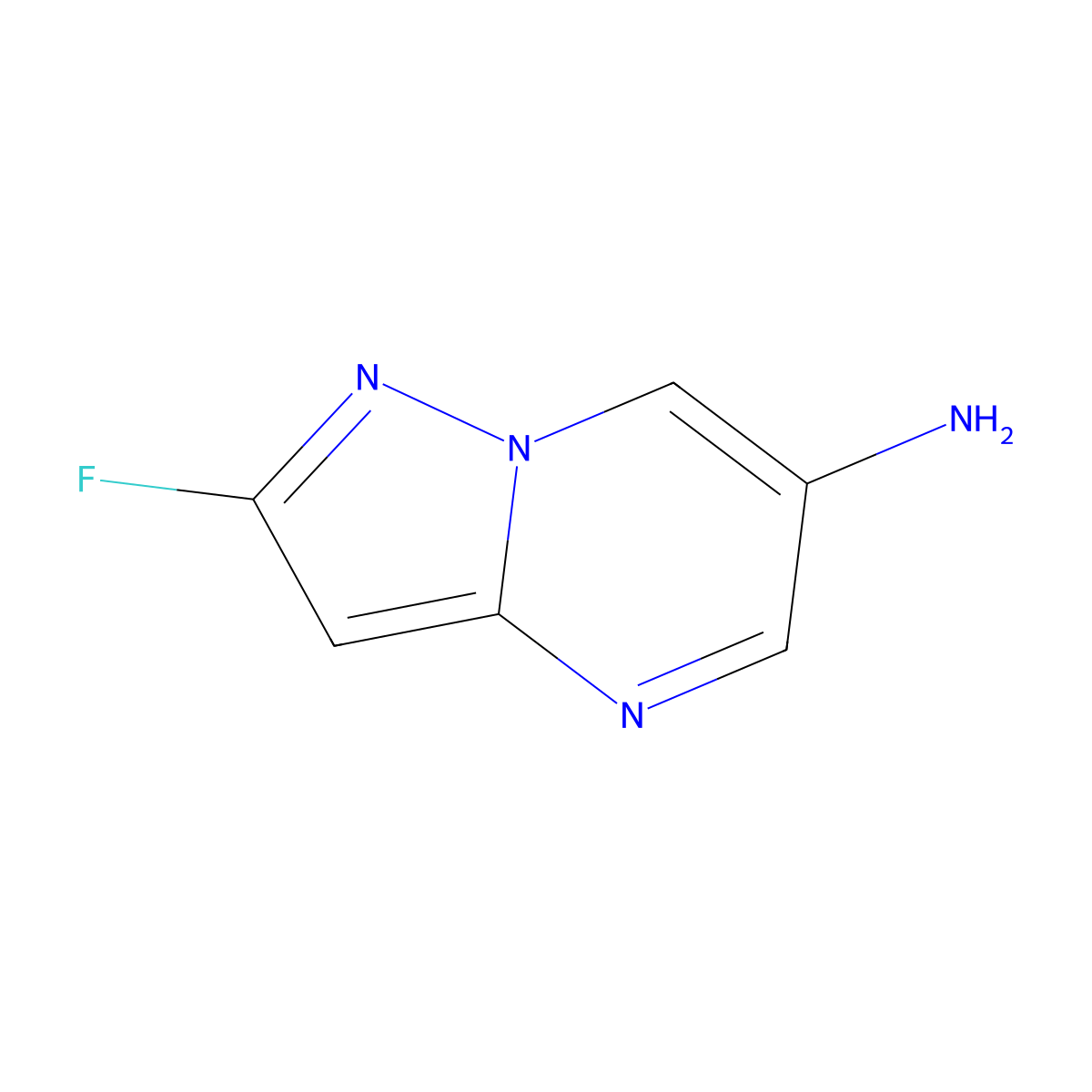 2-Fluoropyrazolo[1,5-a]pyrimidin-6-amine molecular structure, CAS 2169039-27-2