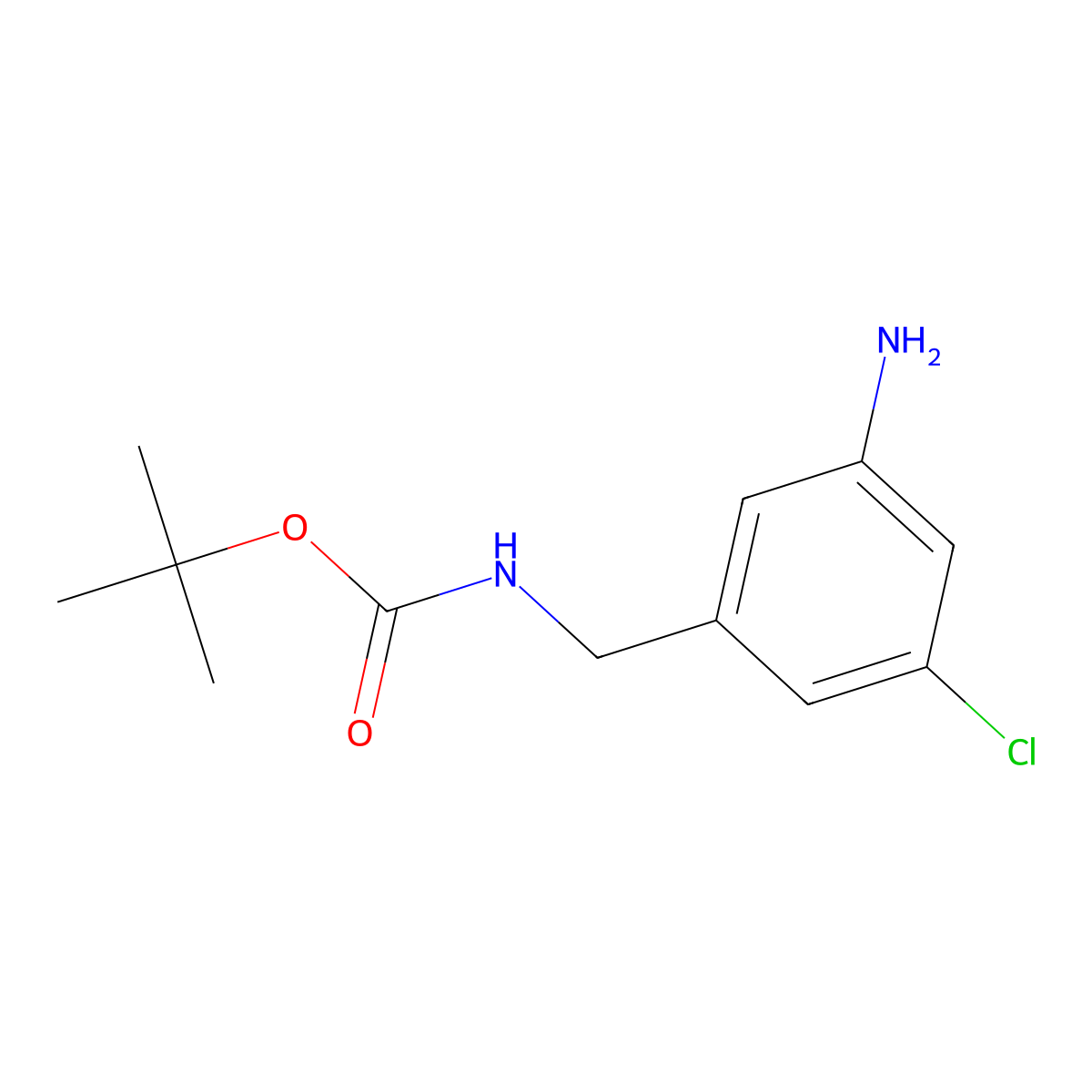Tert-butyl (3-amino-5-chlorobenzyl)carbamate molecular structure, CAS 2169039-83-0