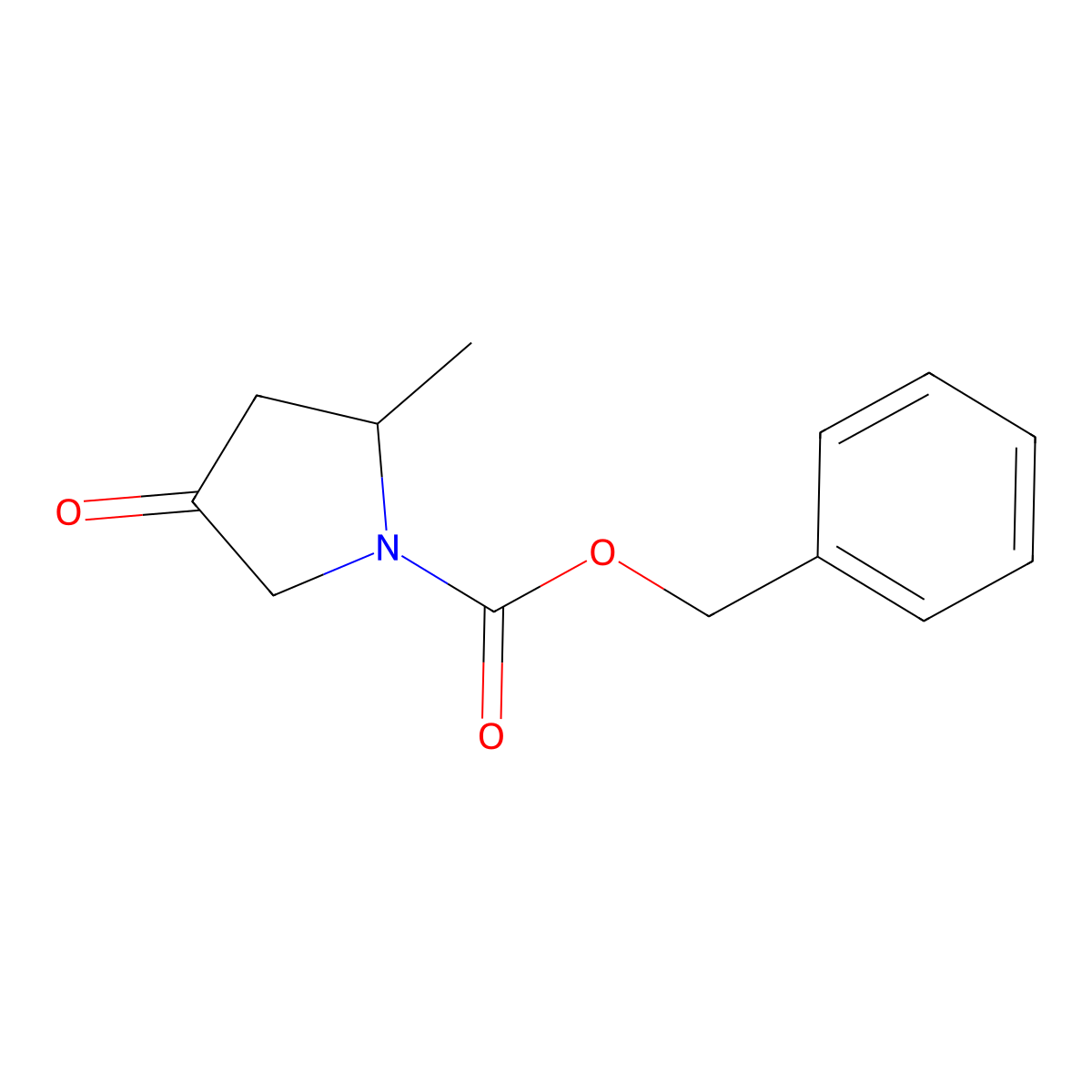 Benzyl 2-methyl-4-oxopyrrolidine-1-carboxylate molecular structure, CAS 2169045-23-0