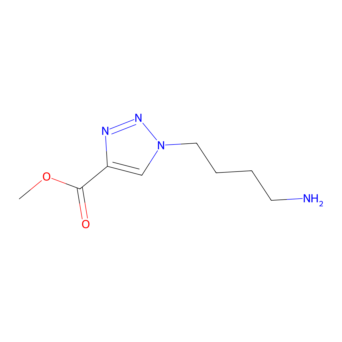 methyl 1-(4-aminobutyl)-1H-1,2,3-triazole-4-carboxylate molecular structure, CAS 2169048-41-1