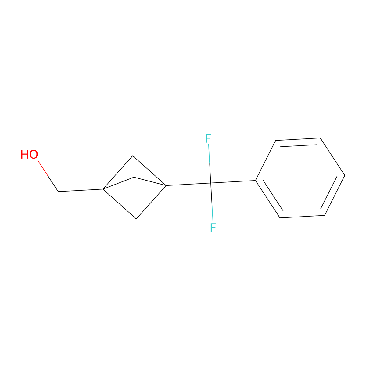 {3-[Difluoro(phenyl)methyl]bicyclo[1.1.1]pentan-1-yl}methanol molecular structure, CAS 2169049-75-4