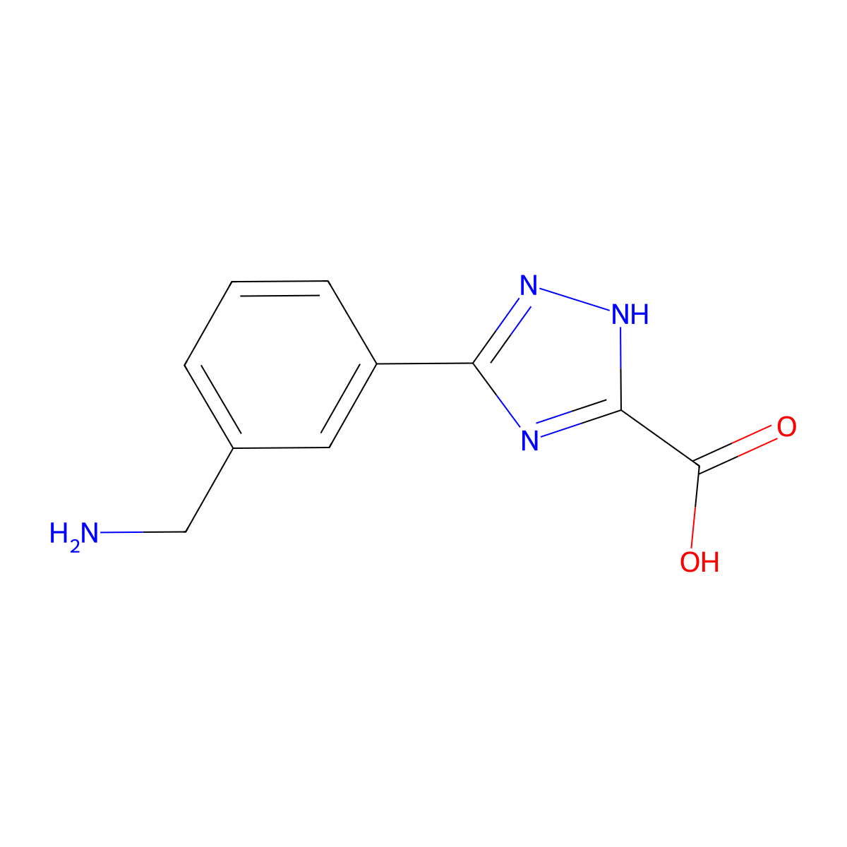 3-[3-(aminomethyl)phenyl]-1H-1,2,4-triazole-5-carboxylic acid molecular structure, CAS 2169053-55-6