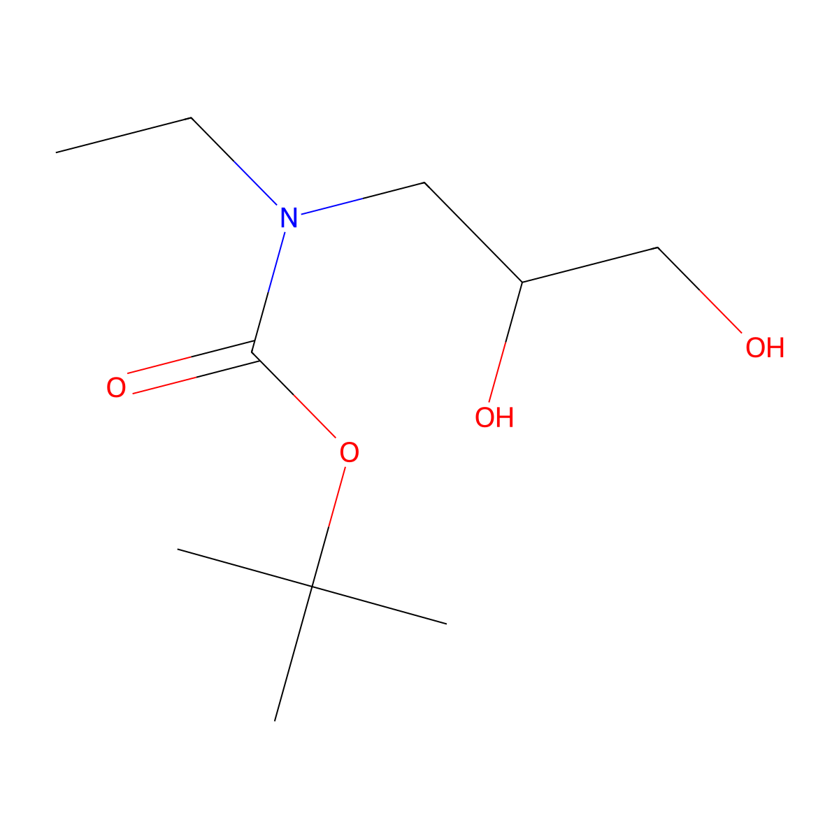 tert-butyl N-(2,3-dihydroxypropyl)-N-ethylcarbamate molecular structure, CAS 2169064-92-8