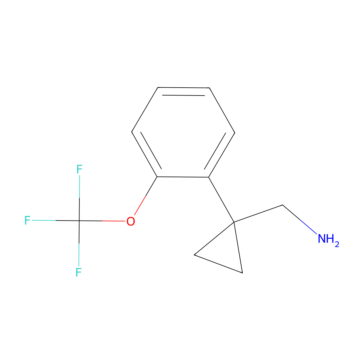 {1-[2-(Trifluoromethoxy)phenyl]cyclopropyl}methanamine molecular structure, CAS 2169065-69-2