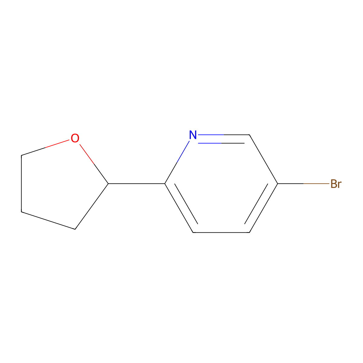 5-Bromo-2-(tetrahydrofuran-2-yl)pyridine molecular structure, CAS 2169075-54-9