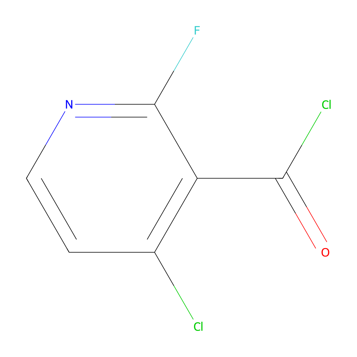 4-Chloro-2-fluoropyridine-3-carbonyl chloride molecular structure, CAS 2169079-55-2