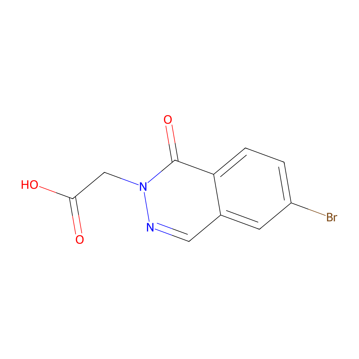 2-(6-Bromo-1-oxo-1,2-dihydrophthalazin-2-yl)acetic acid molecular structure, CAS 2169086-64-8