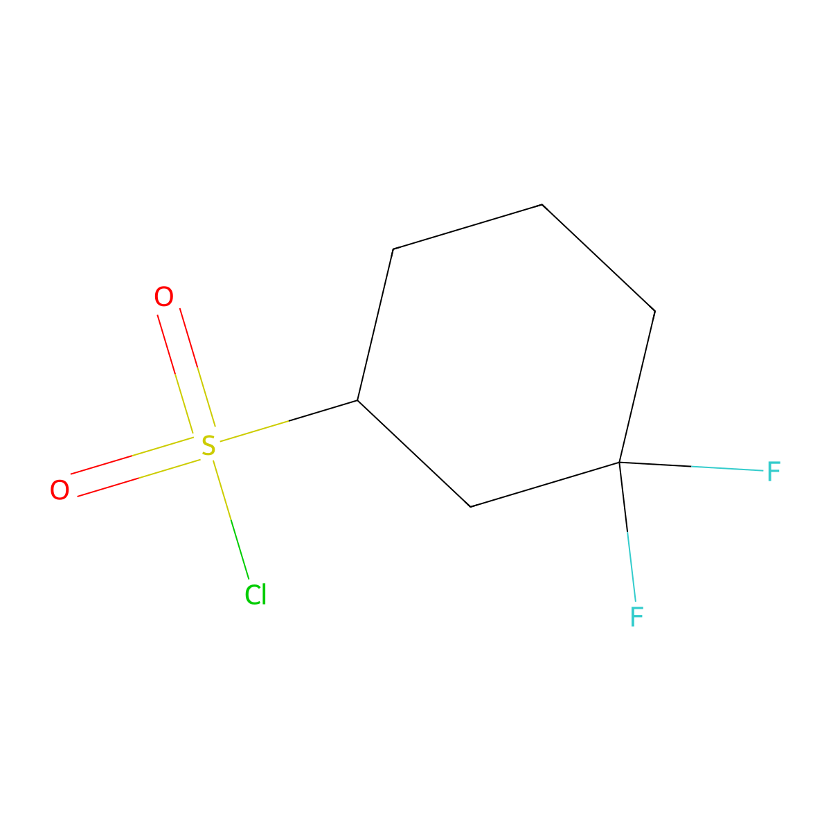 3,3-Difluorocyclohexane-1-sulfonyl chloride molecular structure, CAS 2169096-90-4