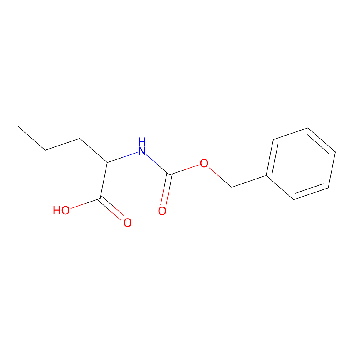 N-((Phenylmethoxy)carbonyl)norvaline molecular structure, CAS 21691-43-0