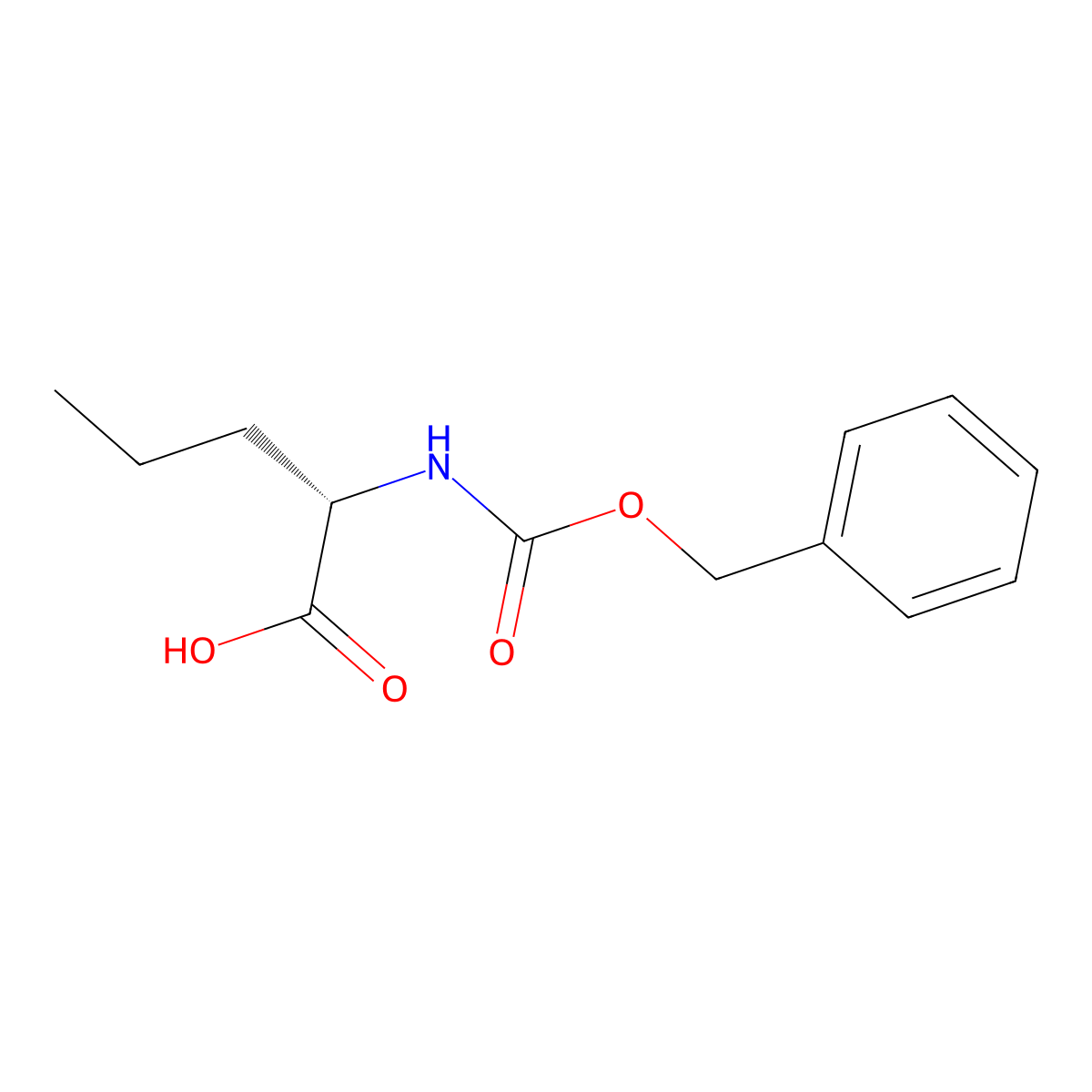 (S)-2-(((Benzyloxy)carbonyl)amino)pentanoic acid molecular structure, CAS 21691-44-1
