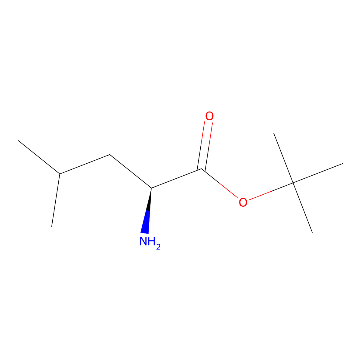 tert-butyl (2S)-2-amino-4-methylpentanoate molecular structure, CAS 21691-53-2