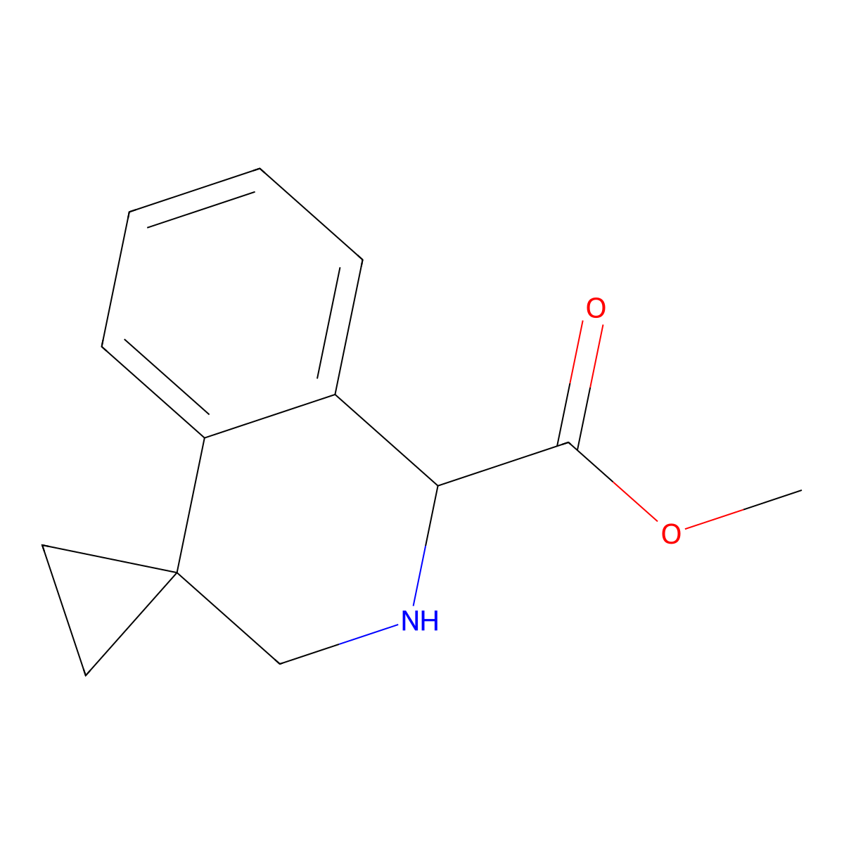 methyl 2',3'-dihydro-1'H-spiro[cyclopropane-1,4'-isoquinoline]-1'-carboxylate molecular structure, CAS 2169101-83-9