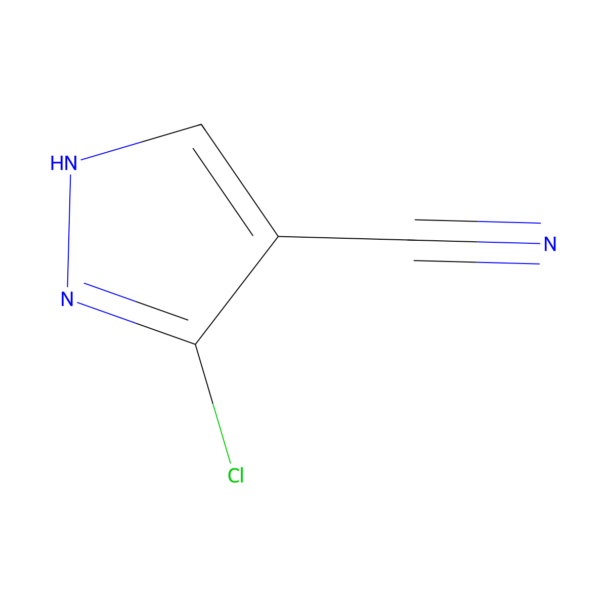 3-Chloro-1H-pyrazole-4-carbonitrile molecular structure, CAS 2169103-68-6